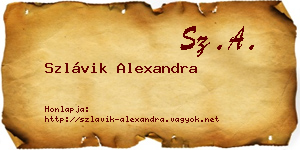 Szlávik Alexandra névjegykártya